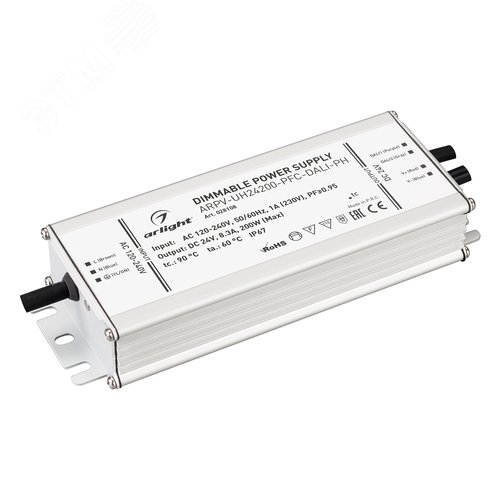 Блок питания ARPV-UH24200-PFC-DALI-PH (24V, 8.3A, 200W) (ARL, IP67 Металл, 7 лет) (028108) - Arlight
