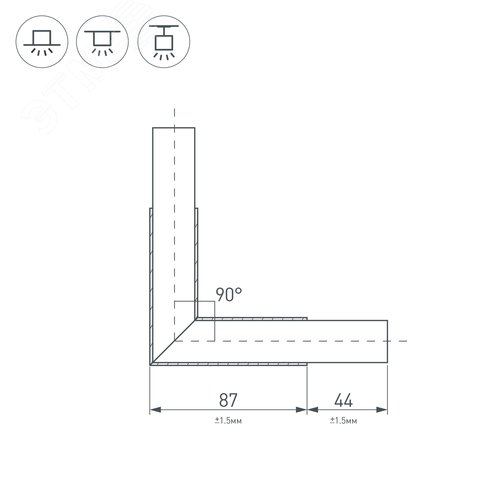 Заглушка ARH-DECORE-S12-EXT Flat с отверстием (ARL, Пластик) 13