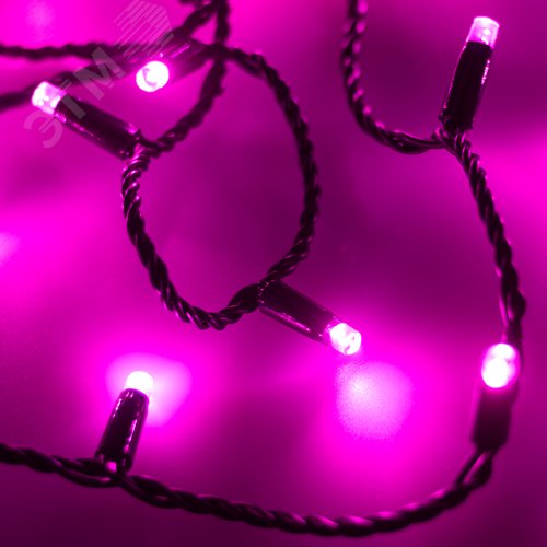 Гирлянда светодиодная декоративная ARD-STRING-CLASSIC-10000-BLACK-100LED-STD PINK 230V, 7W ARDCL, IP65