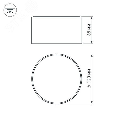 Светильник SP-RONDO-120B-12W Warm White (ARL, IP40 Металл, 3 года) - фото 7
