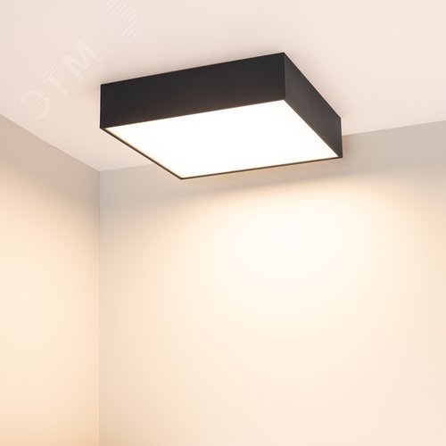 Светильник SP-QUADRO-S250x250-25W Warm3000 (BK, 120 deg, 230V) (, IP40 Металл, 3 года) - фото 2