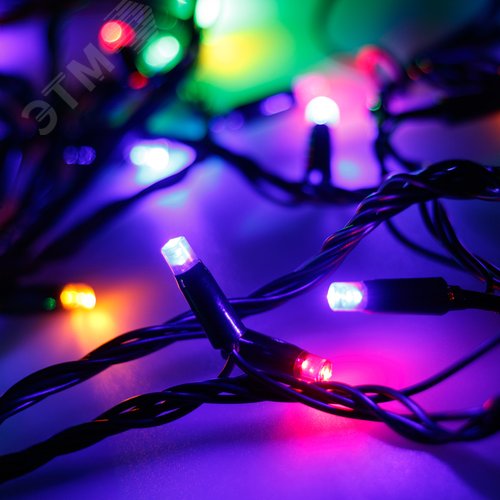 Гирлянда светодиодная декоративная ARD-STRING-CLASSIC-10000-BLACK-100LED-LIVE RGB 230V, 7W ARDCL, IP65 4