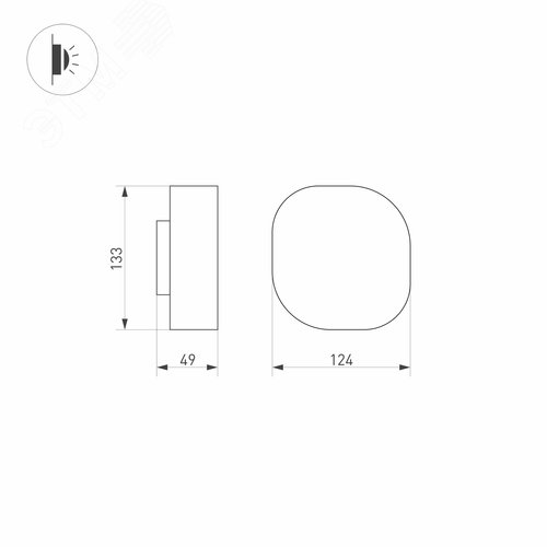 Светильник LGD-SWAMP-WALL-7W Warm3000 (GR, 93 deg, 230 В) (ARL, IP65 Металл, 3 года) - фото 4