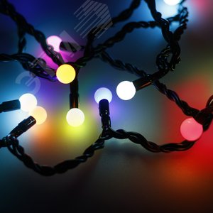 Гирлянда ARD-BALL-CLASSIC-D13-20000-BLACK-200LED RGB (230V, 14W) (ARDCL, IP65) (025579)