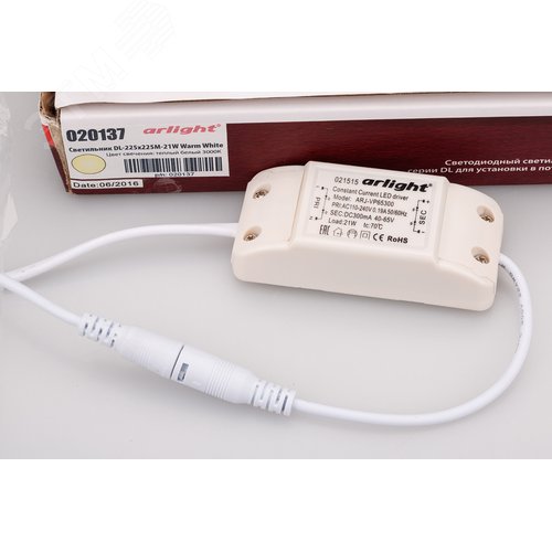 Светильник DL-225x225M-21W Warm White (ARL, IP40 Металл, 3 года) - фото 7
