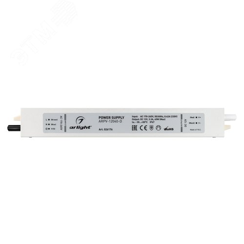 Блок питания ARPV-12040-D (12V, 3.3A, 40W) (ARL, IP67 Металл, 3 года) 2