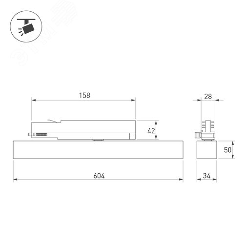 Светильник LGD-FLAT-4TR-S605-25W Warm3000 (BK, 100 deg, 230 В) (IP20 металл, 3 года) - фото 2