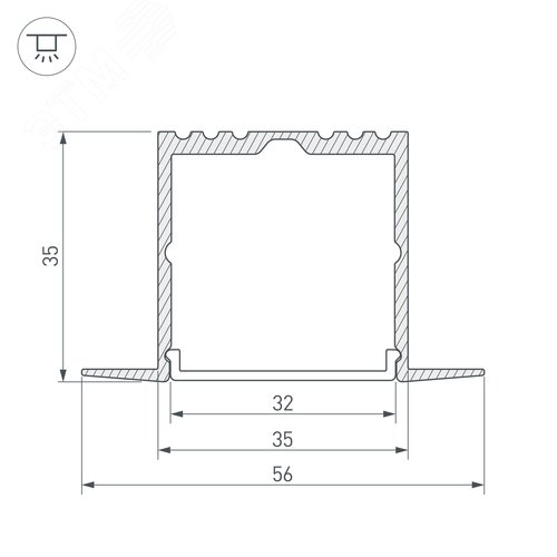 Профиль ARH-POWER-F-W35-2000 ANOD (ARL, Алюминий) 4