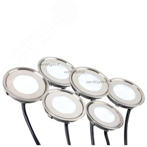 Набор KT-R-6x0.5W LED Day White 12V (круг) (ARL, IP67 Металл, 1 год) (018238)