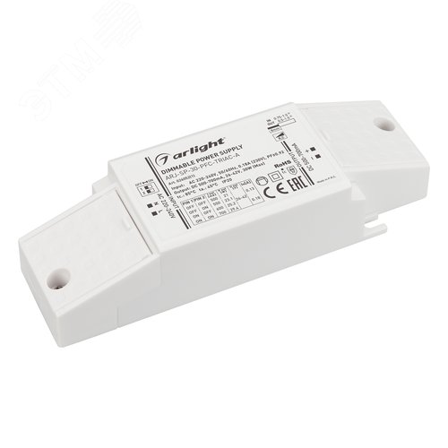 Блок питания ARJ-SP-30-PFC-TRIAC-INS (30W, 26-42V, 0.5-0.7A) (Arlight, IP20 Пластик, 5 лет) (026052(1)) - Arlight
