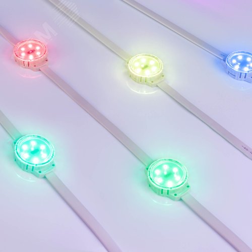 Модуль управляемый SOLEX-DMX-3535-6-24V RGB 120deg (D40x16mm, 1.5W, IP67) (, -) 3