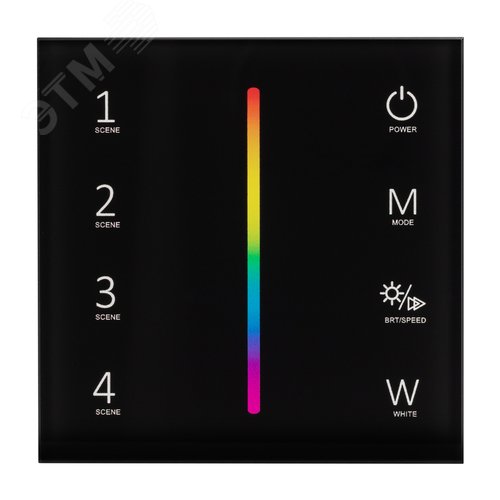 Панель SMART-P22-RGBW-G-IN Black (12-24V, 4x3A, Sens, 2.4G) (, IP20 Пластик, 5 лет) - фото 3