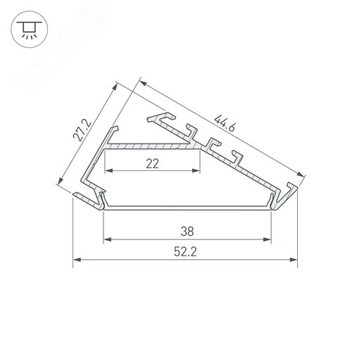 Профиль KLUS-P45.30-2000 ANOD (ARL, Алюминий) 3