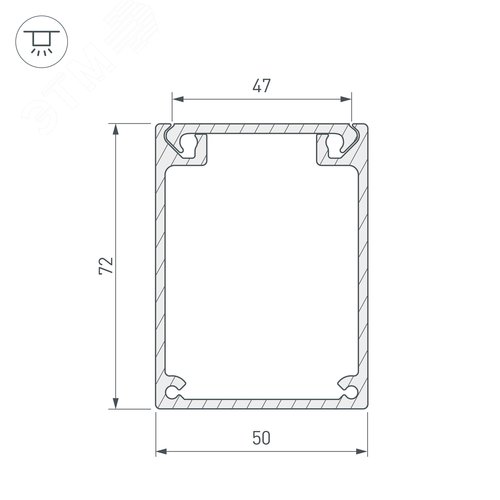 Профиль BOX72-2000 ANOD (ARL, Алюминий) (017357) 3