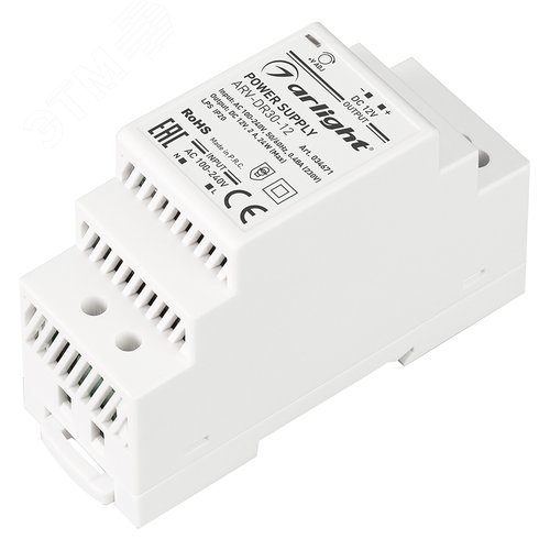 Блок питания ARV-DR30-12 (12V, 2A, 24W) (IP20 DIN-рейка) - Arlight