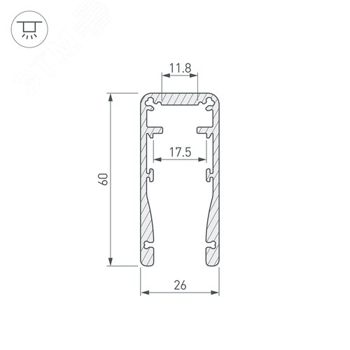 Профиль ALU-HANDRAIL-2000 FOR GLASS 17.5 (Алюминий) 2