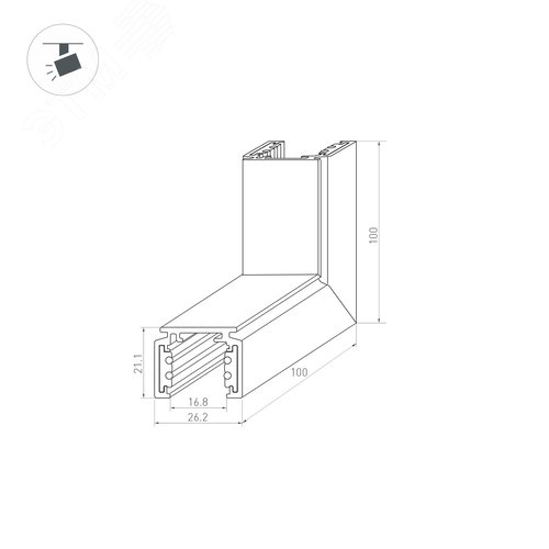 Соединитель ALU-180 прямой (ARL, Металл) 3