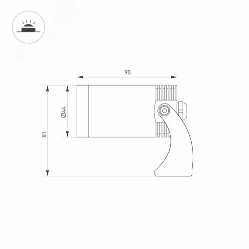 Светильник KT-WATER-R44-8W White6000 (SL, 24 deg, 12V) (IP68 металл, 3 года) - фото 3