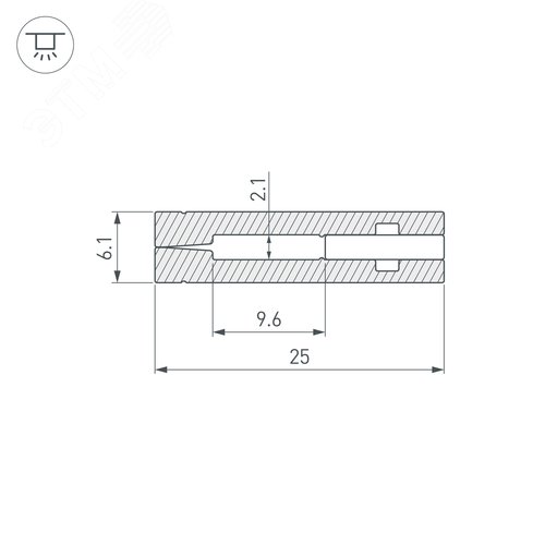 Профиль с экраном ARH-NANOLINE-5-2000 ANOD (ARL, Алюминий) (023911) 2