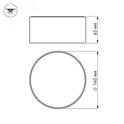 Светильник SP-RONDO-140B-18W Warm White (ARL, IP40 Металл, 3 года) - фото 8