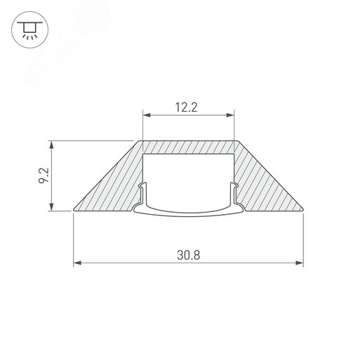 Профиль с экраном ALU-CORNER-2000 ANOD+FROST (ARL, Алюминий) 2