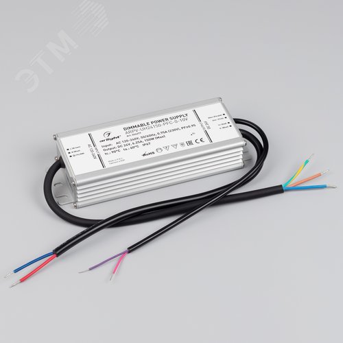 Блок питания ARPV-UH24150-PFC-0-10V (24V, 6.3A, 150W) (ARL, IP67 Металл, 7 лет) - фото 2