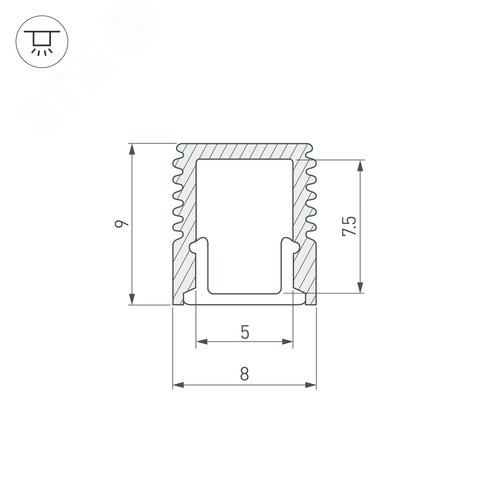 Профиль SL-MINI-8-2000 ANOD (ARL, Алюминий) 2