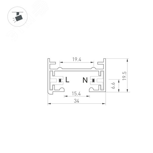 Трек LGD-2TR-TRACK-2000-BK (C) (ARL, IP20 Металл, 3 года) 2