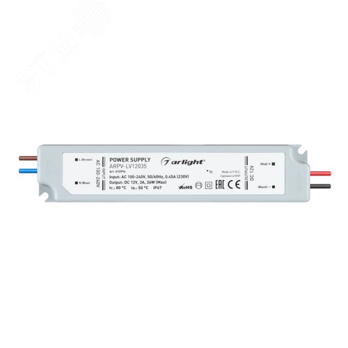 Блок питания ARPV-LV12035 (12V, 3.0A, 36W) (ARL, IP67 Пластик, 2 года) 2