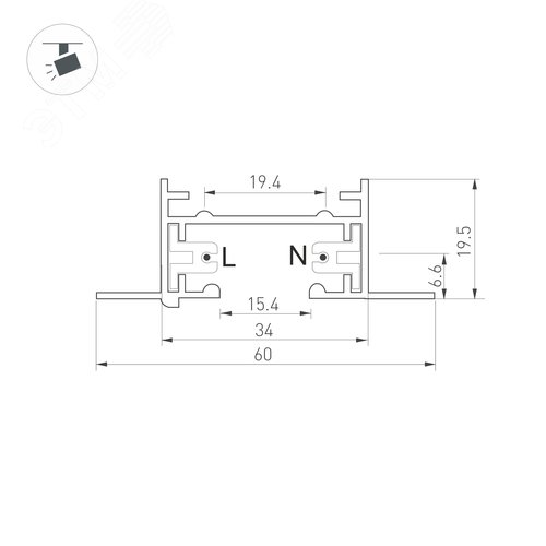 Соединитель ALU-180 прямой (ARL, Металл) 15