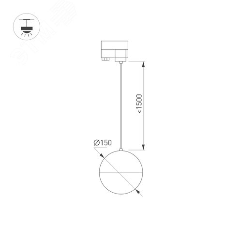 Светильник LGD-EMISFERO-TRACK-HANG-2TR-R150-11W Day4000 (GD, 170 deg, 230V) (Arlight, IP20 Металл, 3 года) (035941) - фото 2
