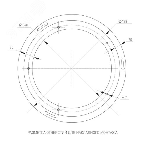 Светильник SP-TOR-RING-SURFACE-R460-33W Warm3000 (WH, 120 deg) (ARL, IP20 Металл, 3 года) - фото 6