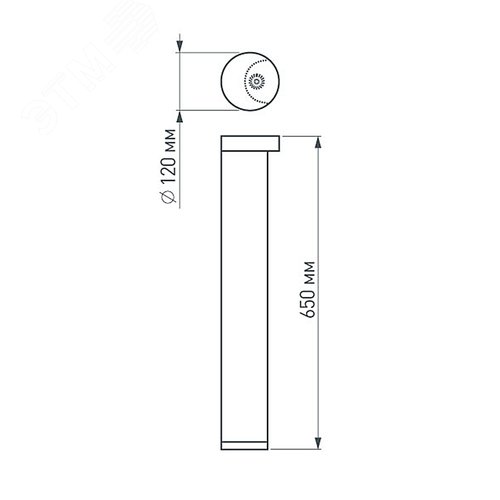 Светильник LGD-Path-Round120-H650B-12W Warm White (ARL, IP54 Металл, 3 года) - фото 2