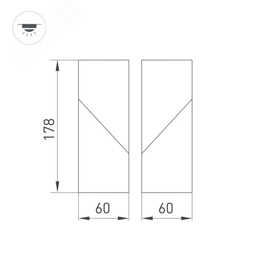 Светильник SP-TWIST-SURFACE-S60x60-12W Warm3000 (BK, 30 deg) (IP40 Пластик, 3 года) - фото 4