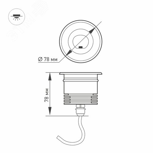 Светильник LTD-GROUND-TILT-R80-9W Day4000 (SL, 60 deg, 230 В) (ARL, IP67 Металл, 3 года) - фото 2