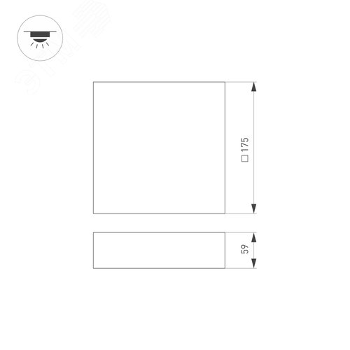 Светильник SP-QUADRO-S175x175-16W Day4000 (WH, 120 deg, 230V) (IP40 металл, 3 года) - фото 3