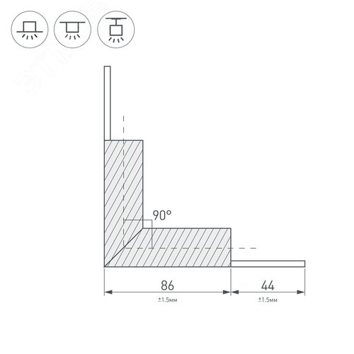 Коннектор прямой для ленты ARL-50000PV (15.5x6мм) прозрачный (ARL, пластик) 9