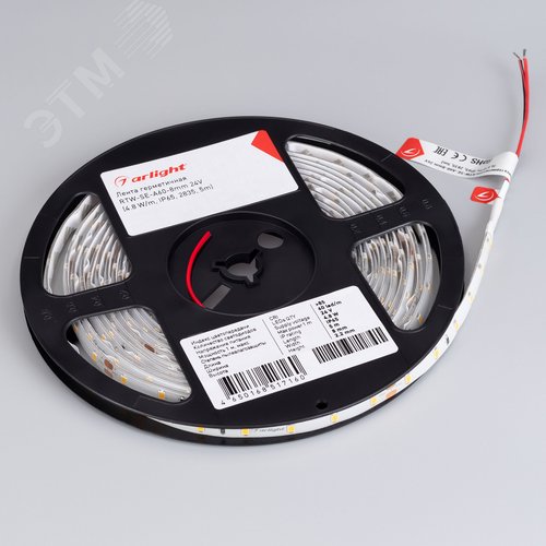 Лента светодиодная 4,8 Вт/м 24В IP65 3000K 60LED/м RT/RTW-A60-8-11mm SMD 2835 5 м - фото 2