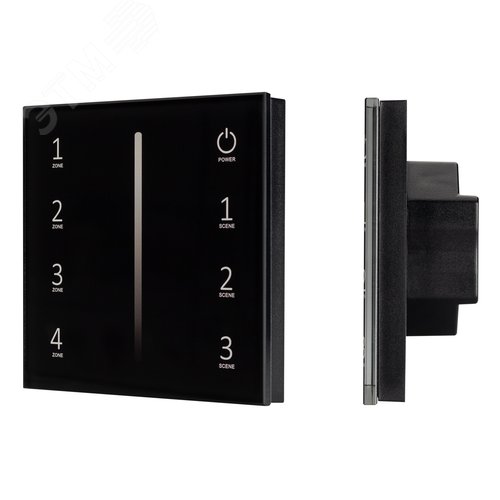 Панель SMART-P34-DIM-IN Black 230V, 0-10V, Sens, 2.4G ARL, IP20 пластик, 5 лет - Arlight