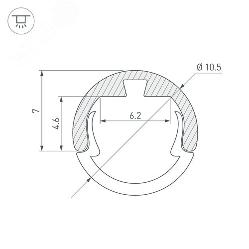 Профиль ROUND-D10.5-2000 ANOD (ARL, Алюминий) 2