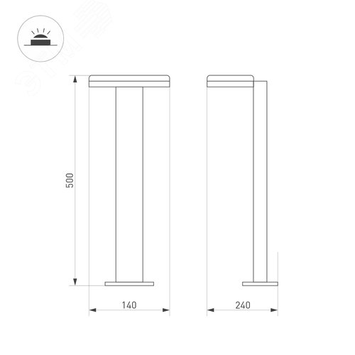Светильник LGD-TENT-BOLL-H500-9W Warm3000 (GR, 110 deg, 230 В) (ARL, IP65 Металл, 3 года) - фото 5