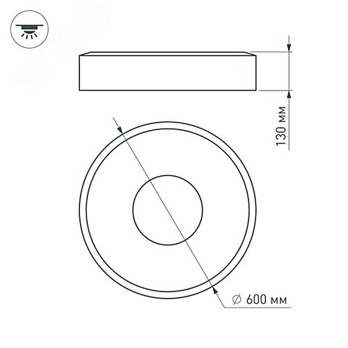 Светильник SP-TOR-RING-SURFACE-R600-42W Day4000 (WH, 120 deg) (ARL, IP20 Металл, 3 года) (022136(1)) - фото 3