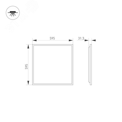Светильник DL-TITAN-S600x600-40W Day4000 (WH, 120 deg, 230V) | 038425 | Arlight - фото 4