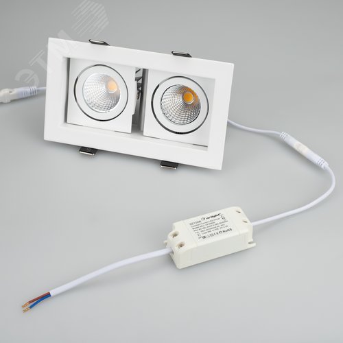 Светильник CL-KARDAN-S180x102-2x9W Warm (WH, 38 deg) (ARL, IP20 Металл, 3 года) - фото 4