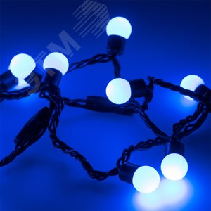 Гирлянда ARD-BALL-CLASSIC-D17.5-20000-BLACK-200LED BLUE (230V, 14W) (ARDCL, IP65) (025589)