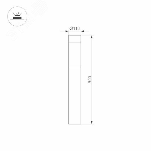 Светильник LGD-STEM-BOLL-H900-10W Warm3000 (GR, 185 deg, 230 В) (ARL, IP65 Металл, 3 года) - фото 2