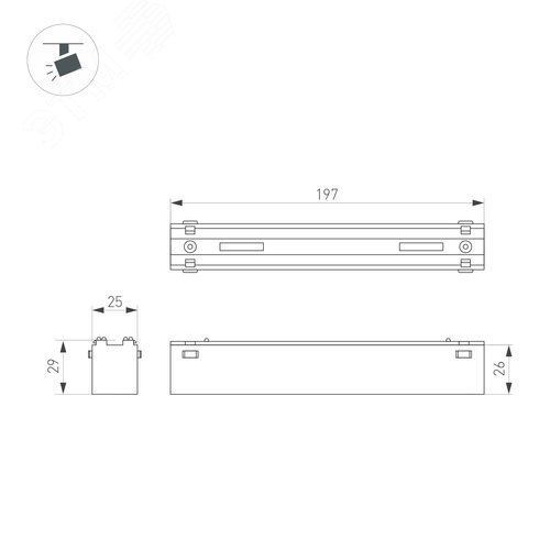Соединитель ALU-180 прямой (ARL, Металл) 13