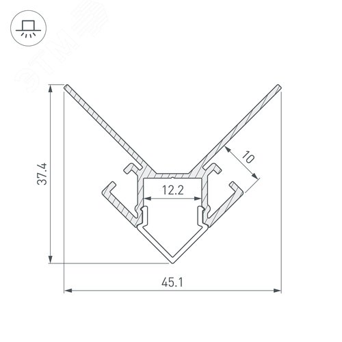 Профиль ARH-DECORE-S12-EXT-2000 ANOD внешний (ARL, Алюминий) 5