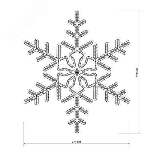 Фигура ARD-SNOWFLAKE-M3-920x920-432LED White 230V, 30W ARDCL, IP65 - фото 3