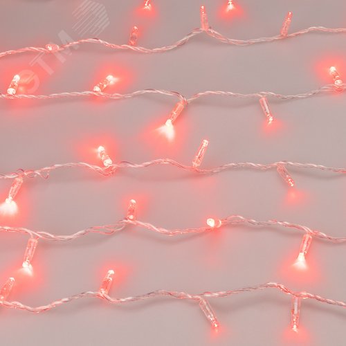 Гирлянда светодиодная декоративная ARD-STRING-CLASSIC-1000-CLEAR-100LED-PULSE Red 230V, 7W ARDCL, IP65 - фото 2